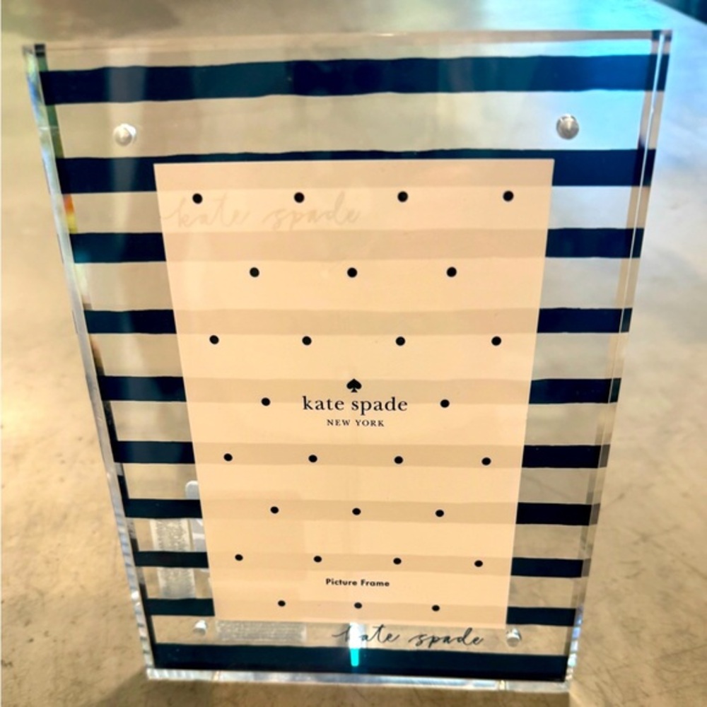Kate Spade Blue Striped Frame- versatile and fits up to a 5 x 7 picture-zoom in